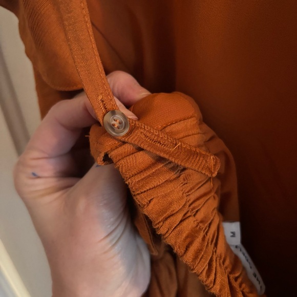 Rust Orange Ruffle Dress - Picture 3 of 4